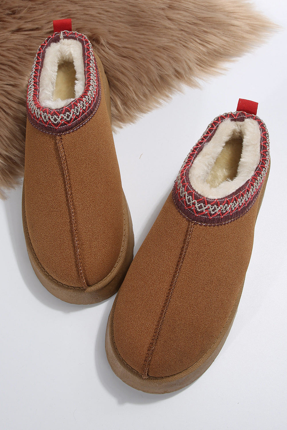 Chestnut Suede Plush Lined Slippers/House Shoes - Indoor/Outdoor