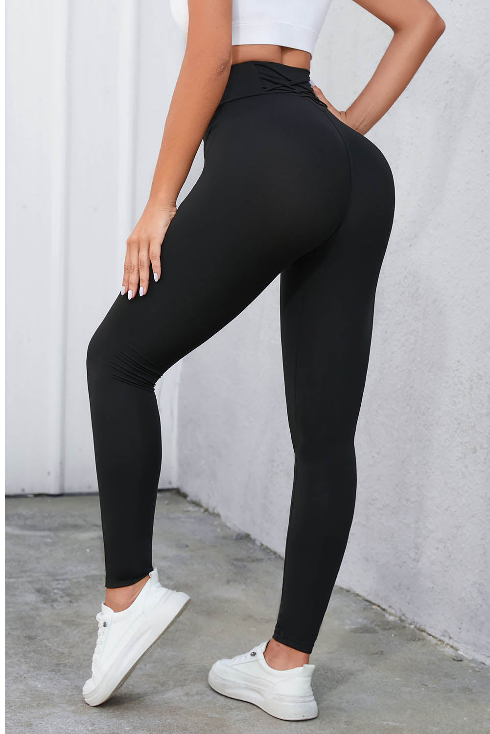 Black Tummy Control Criss-Cross High Waist Leggings