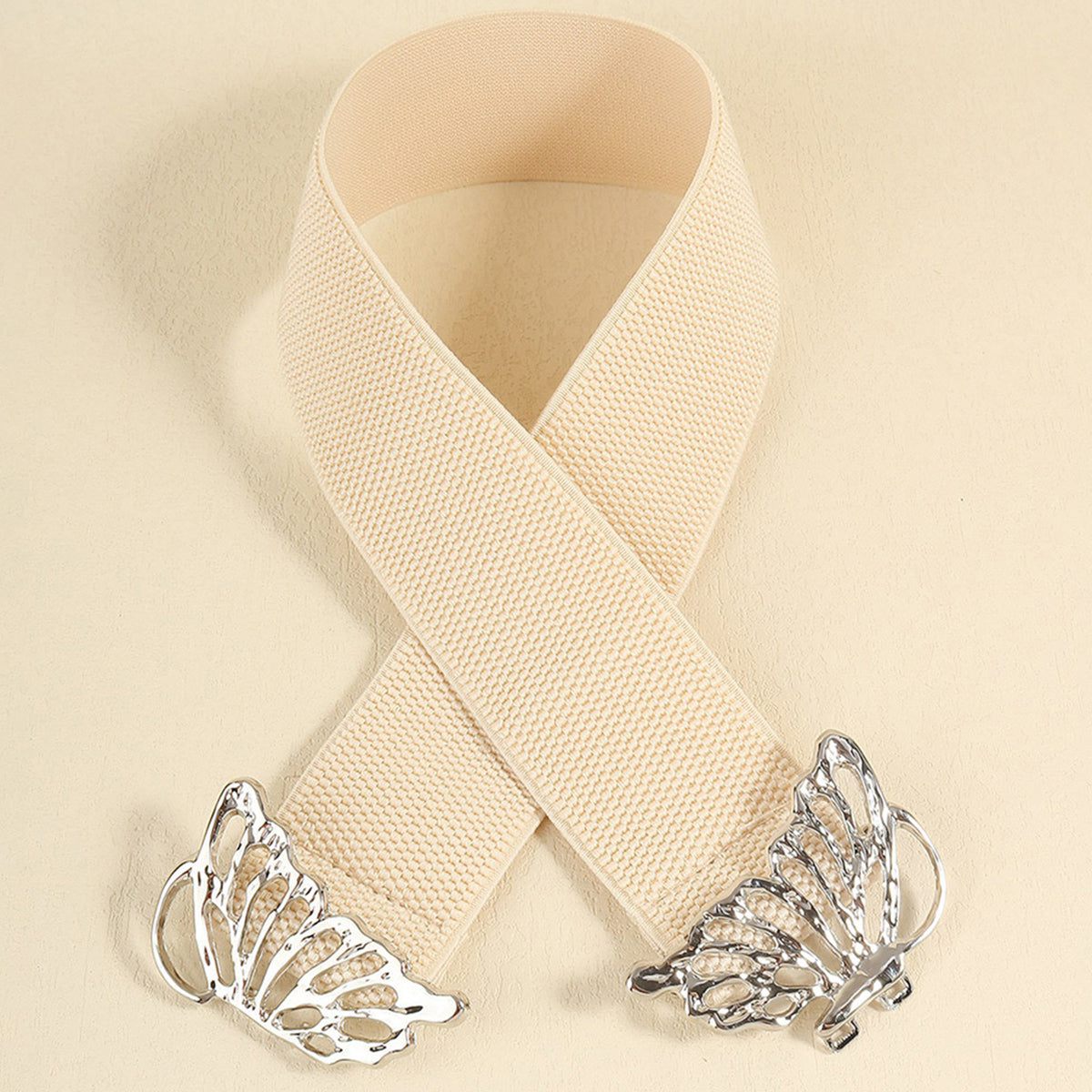 Elastic Belt with Butterfly Alloy Buckle - 3 colors