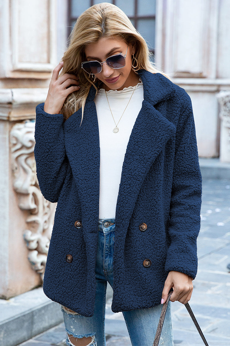 Lapel Collar Sherpa Coat - 12 colors