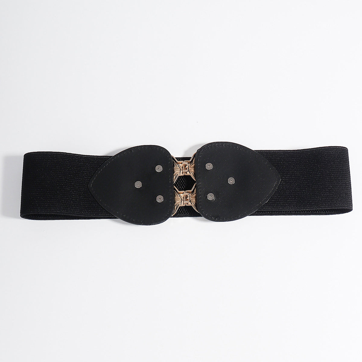 Elastic Belt with Alloy Leaf Buckle - 2 colors