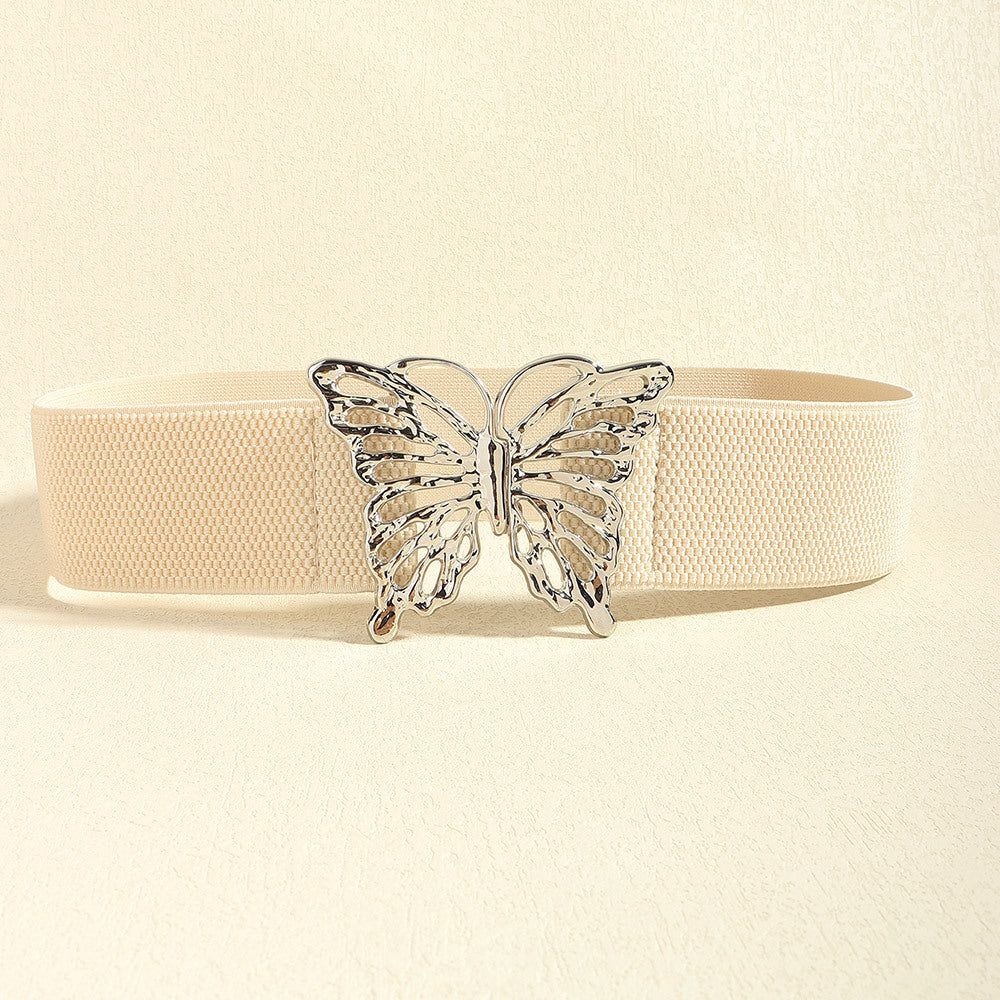 Elastic Belt with Butterfly Alloy Buckle - 3 colors