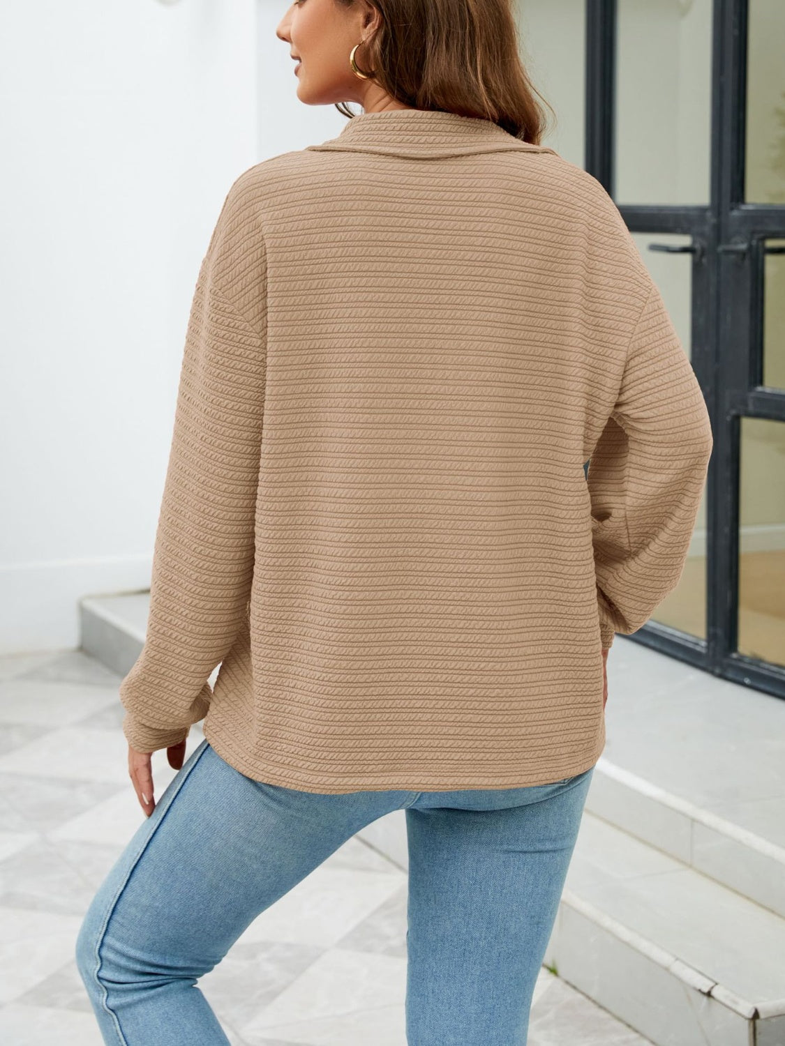 Textured Quarter Zip Sweatshirt - 7 colors