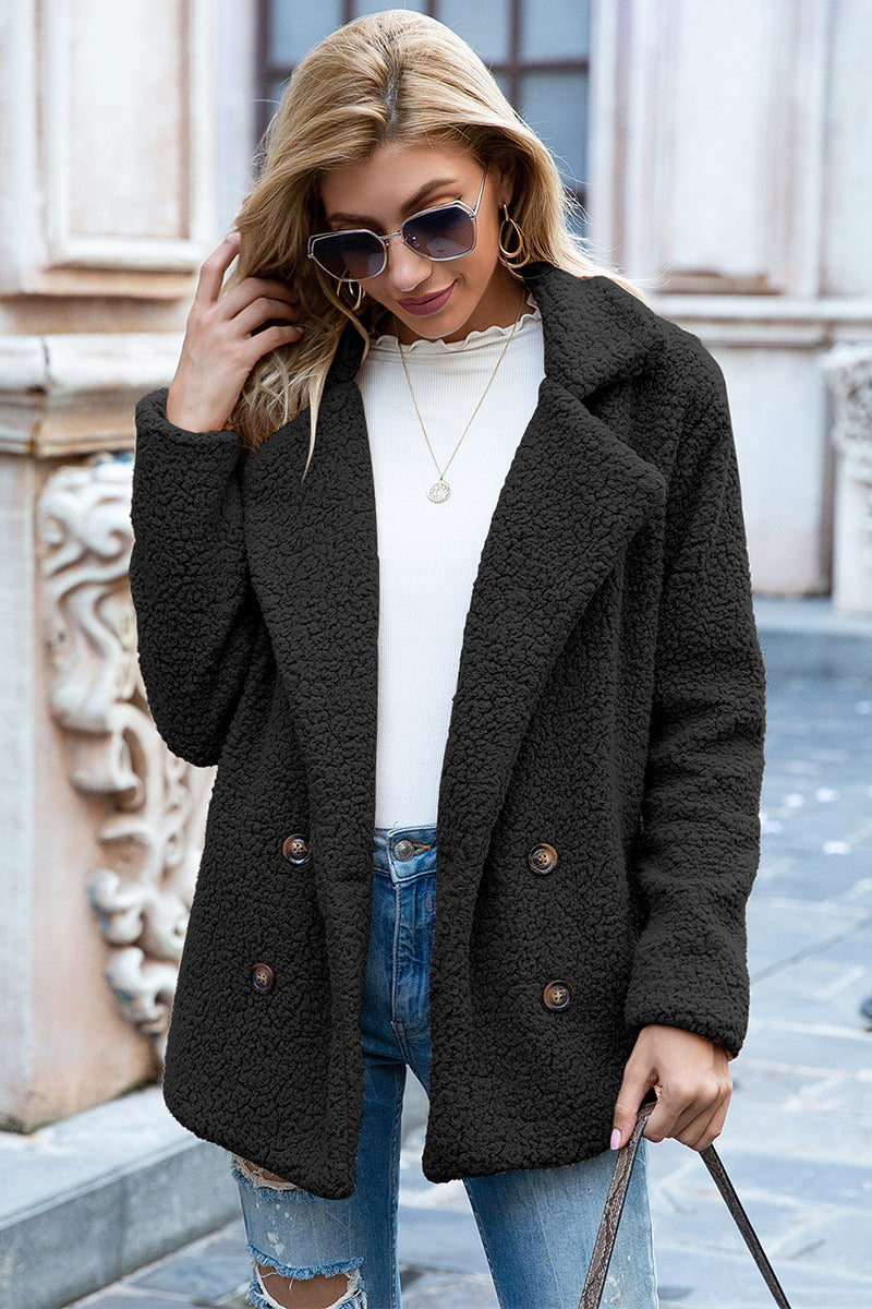 Lapel Collar Sherpa Coat - 12 colors