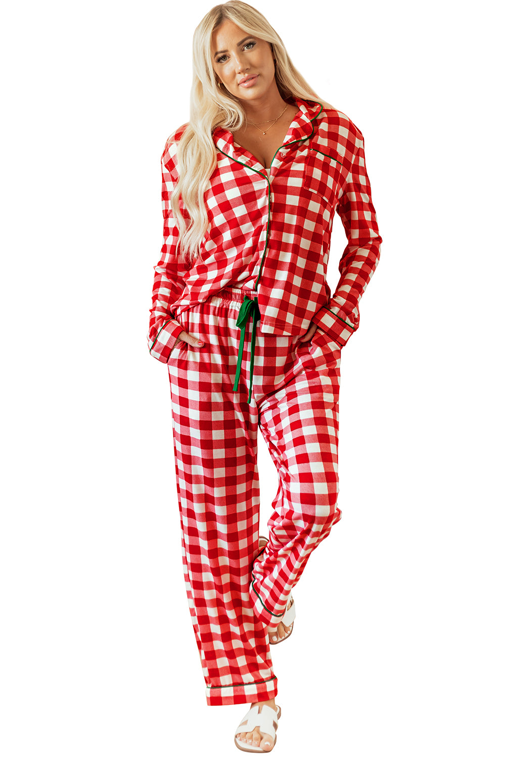 Red Plaid Christmas Pajama Set