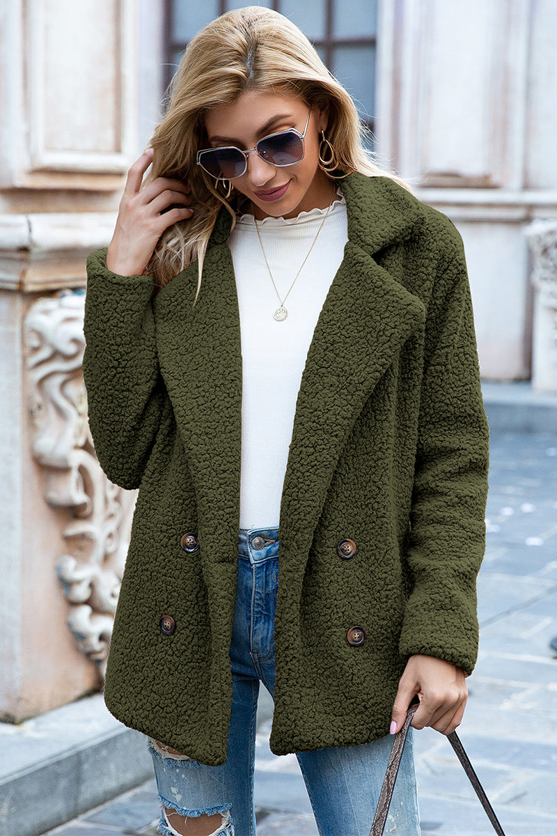 Lapel Collar Sherpa Coat - 12 colors