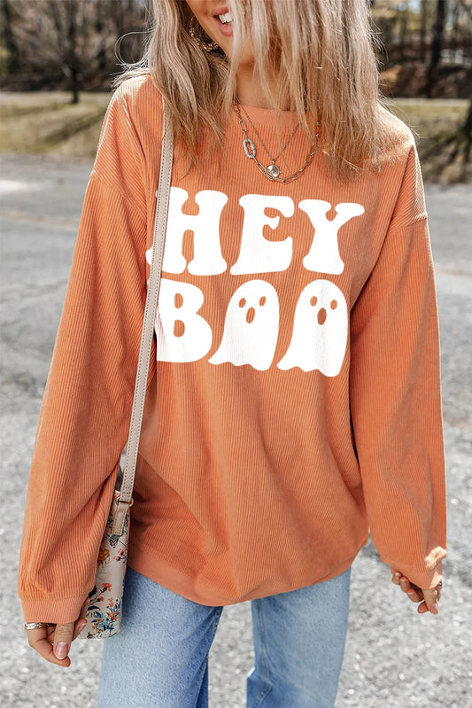 Hey Boo Round Neck Sweatshirt