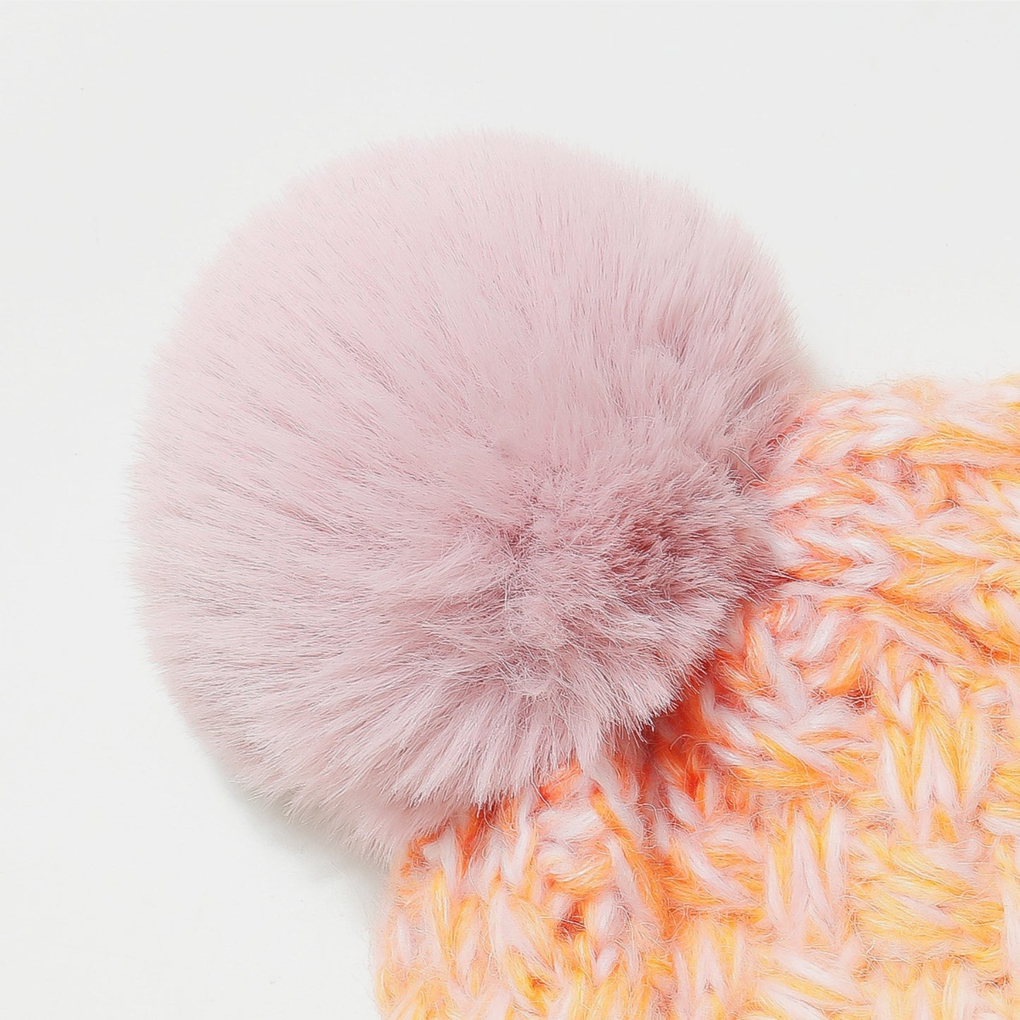 Gradient Knit Fleece-Lined Hat with Pompom - 6 colors