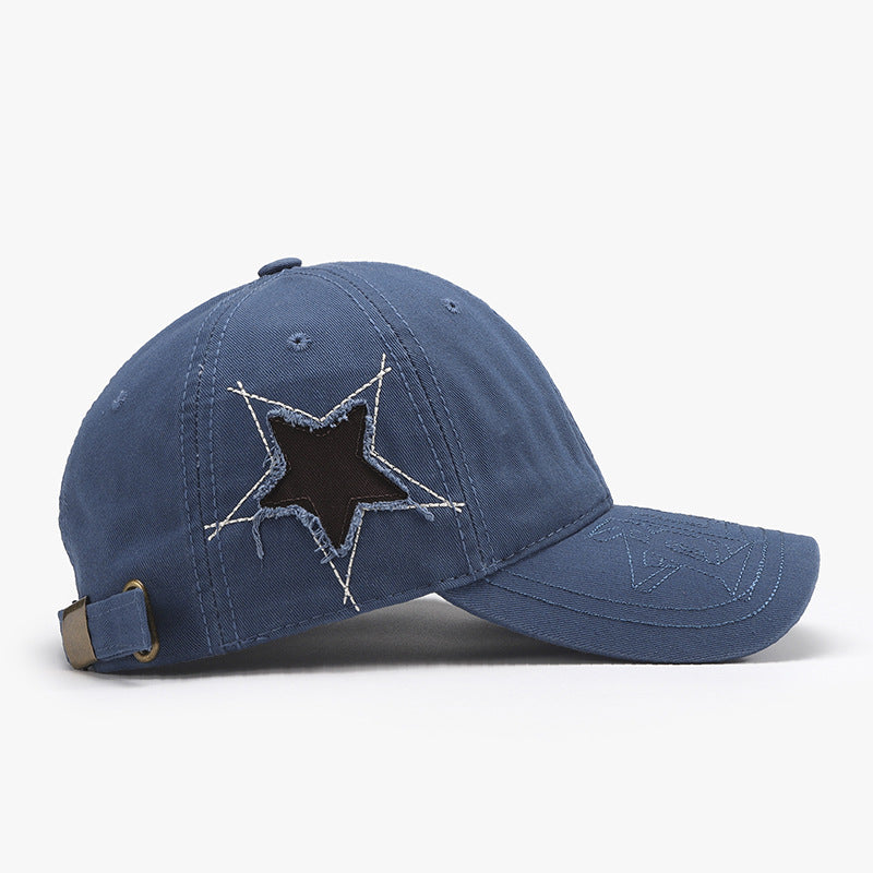 Adjustable Star Raw Hem Trucker Cap - 8 colors