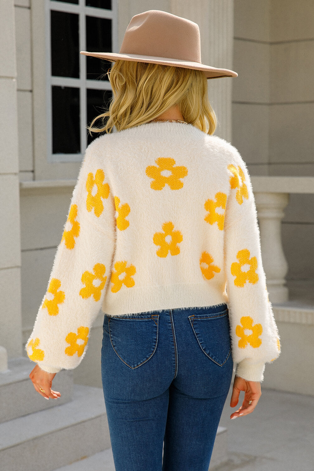 Fuzzy Floral Open-Front Cardigan - 5 colors