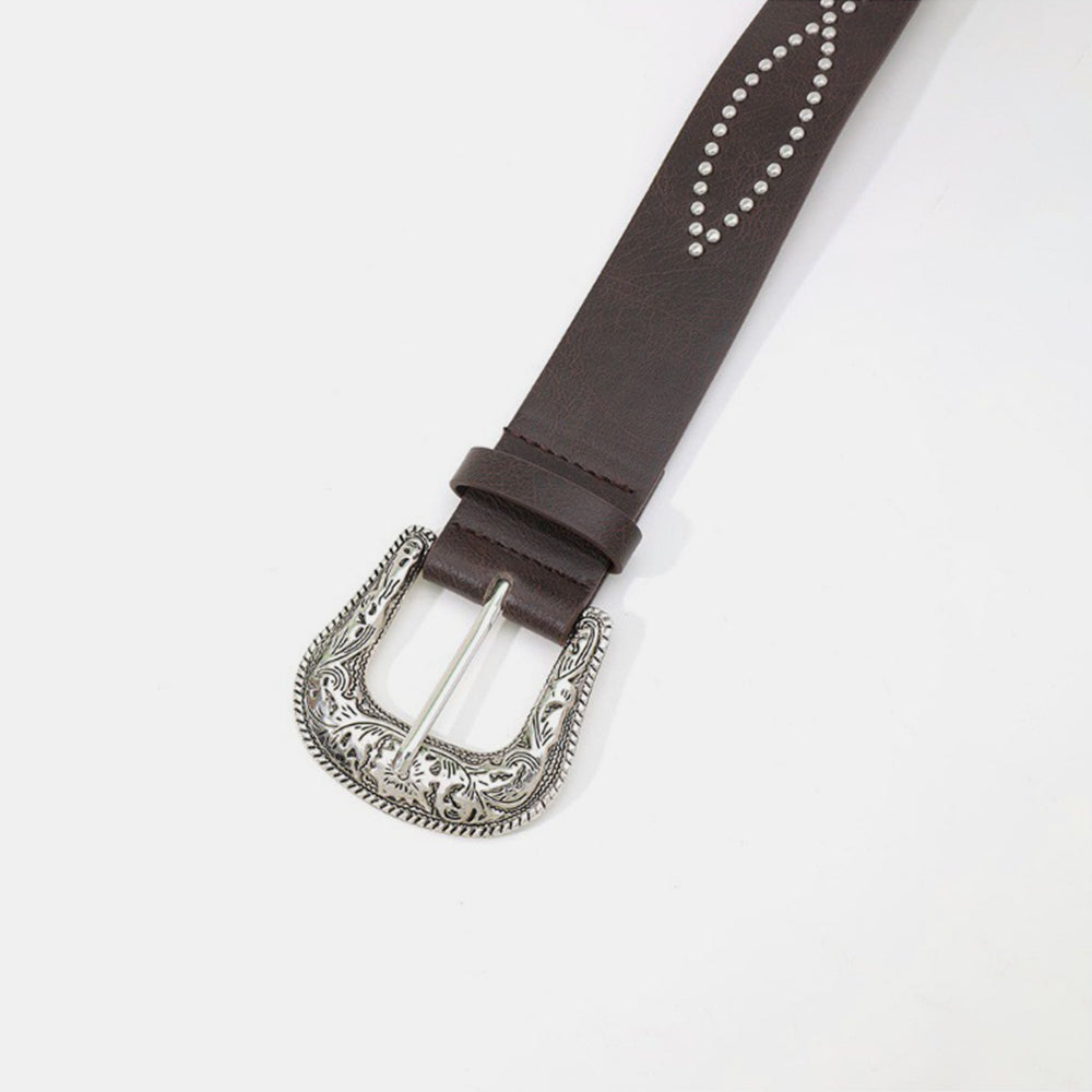 Faux Leather Rhinestone Belt - 5 colors