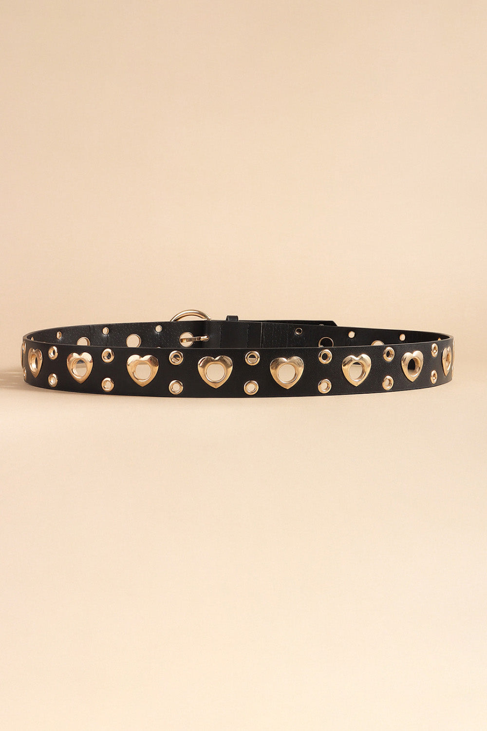 Heart Shape Detail Faux Leather Belt