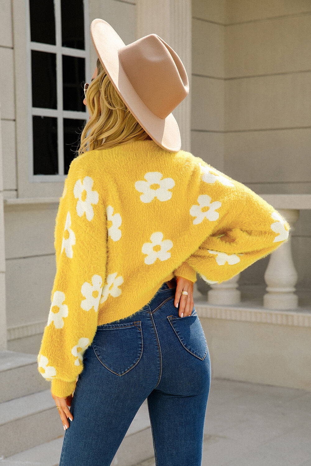 Fuzzy Floral Open-Front Cardigan - 5 colors