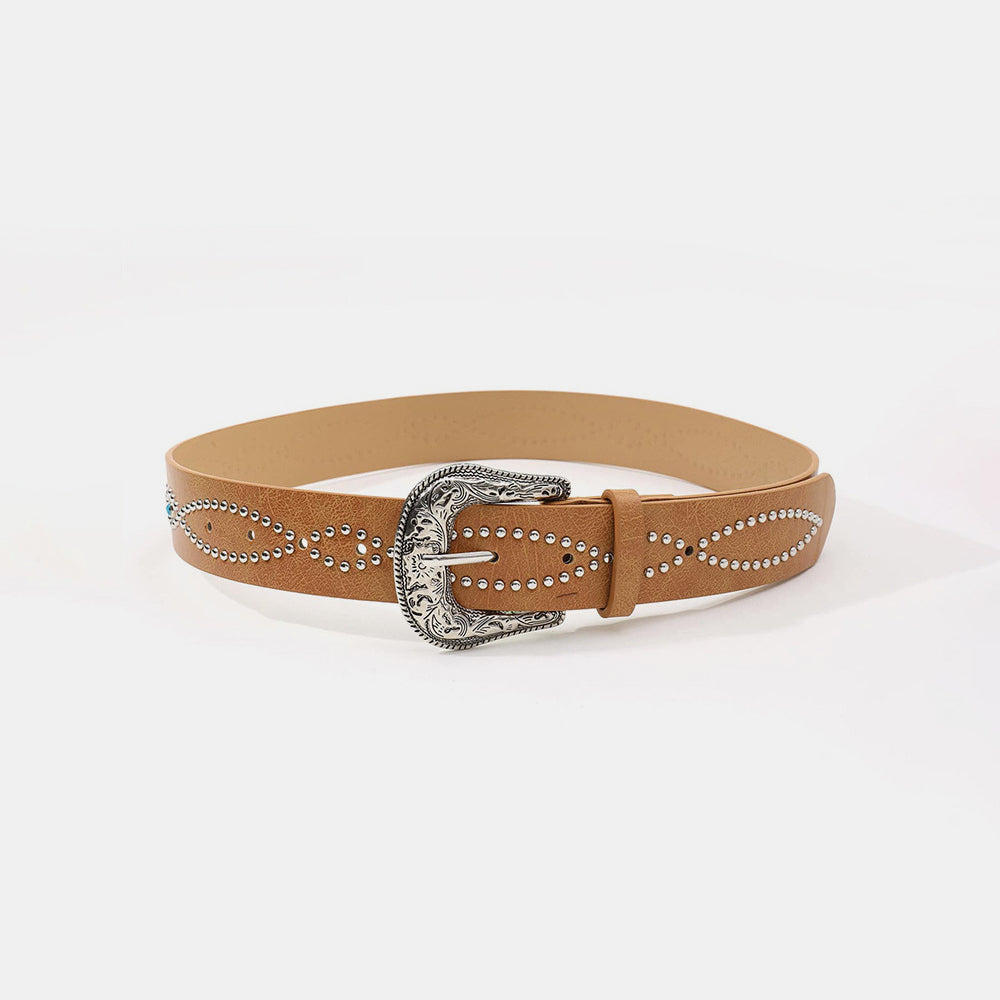 Faux Leather Rhinestone Belt - 5 colors