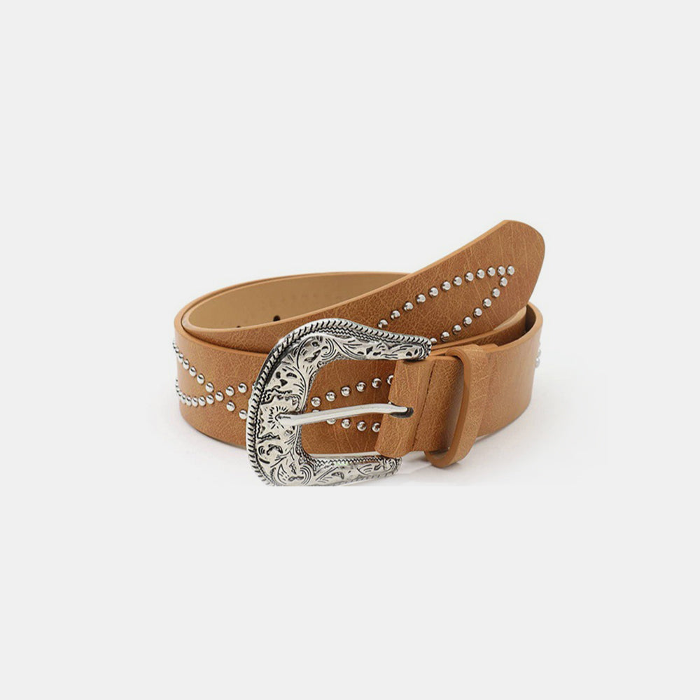 Faux Leather Rhinestone Belt - 5 colors