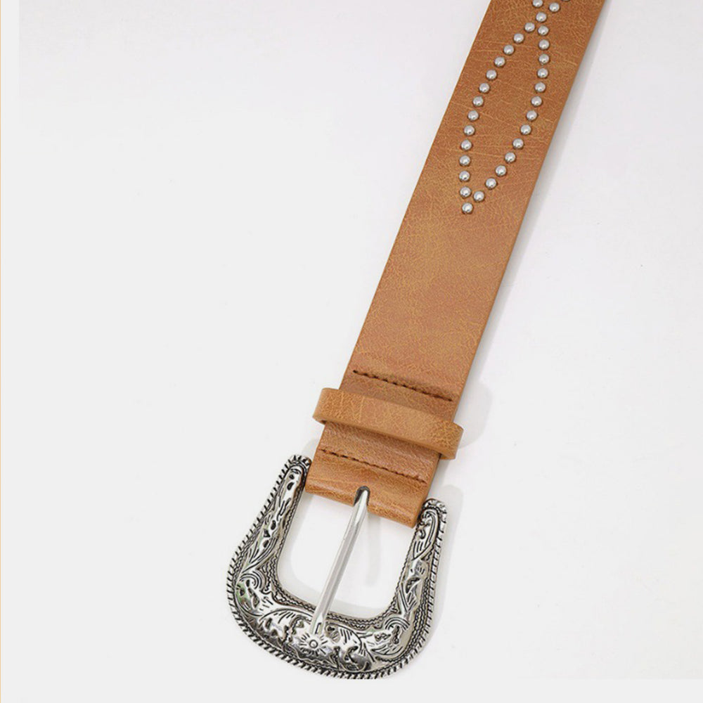 Faux Leather Rhinestone Belt - 5 colors