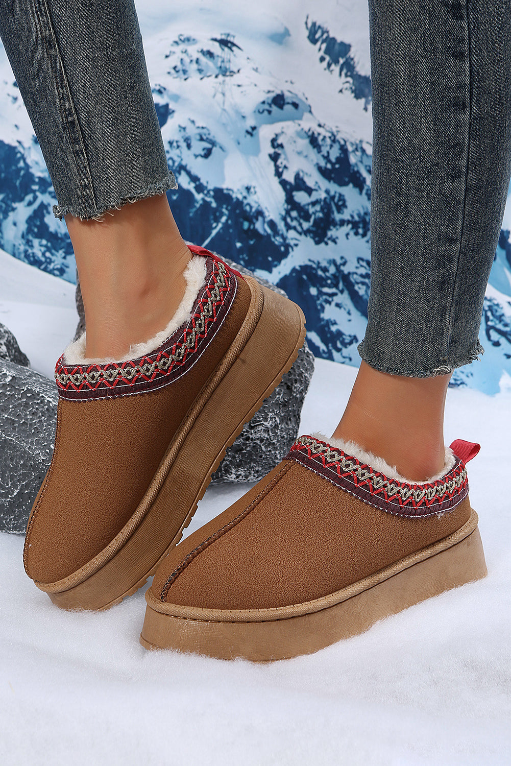 Chestnut Suede Plush Lined Slippers/House Shoes - Indoor/Outdoor